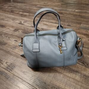 Vintage Fossil Light Blue Leather Handbag Pre-owned in good condition